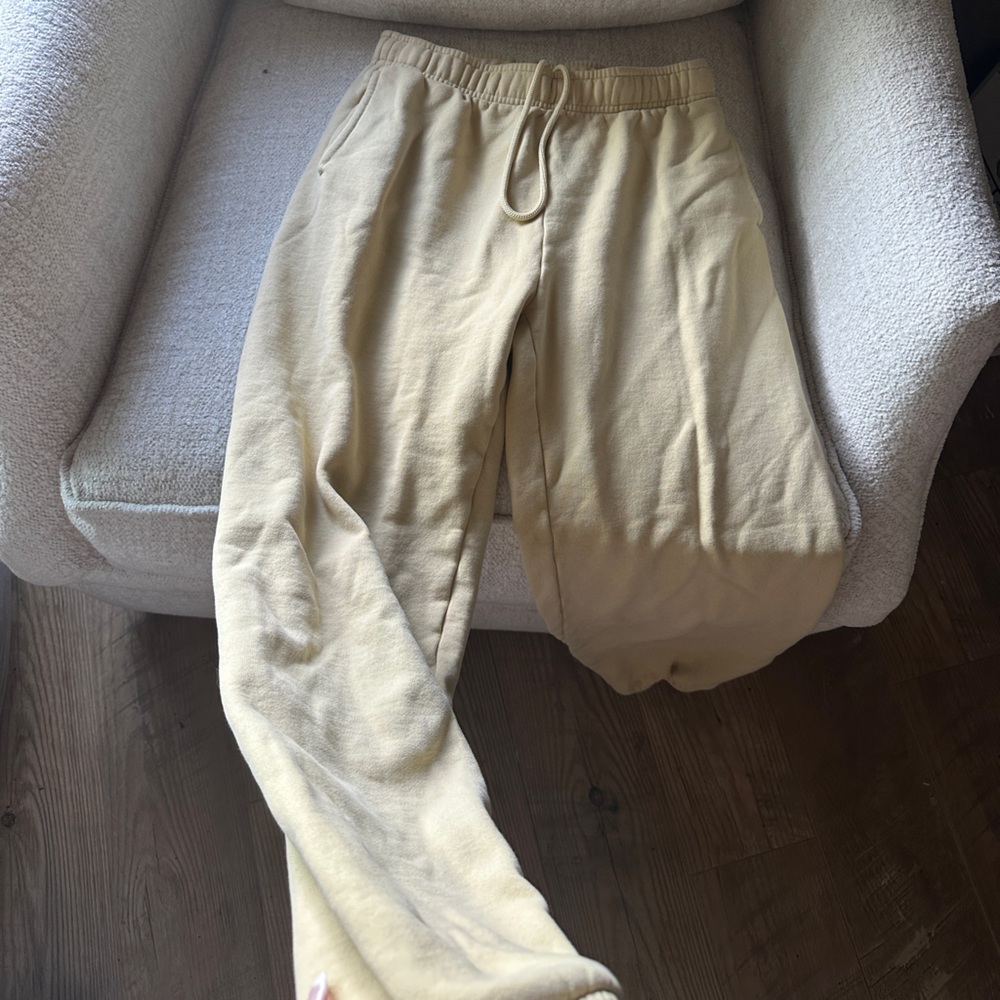 TBA cozy light yellow mega sweatpants
